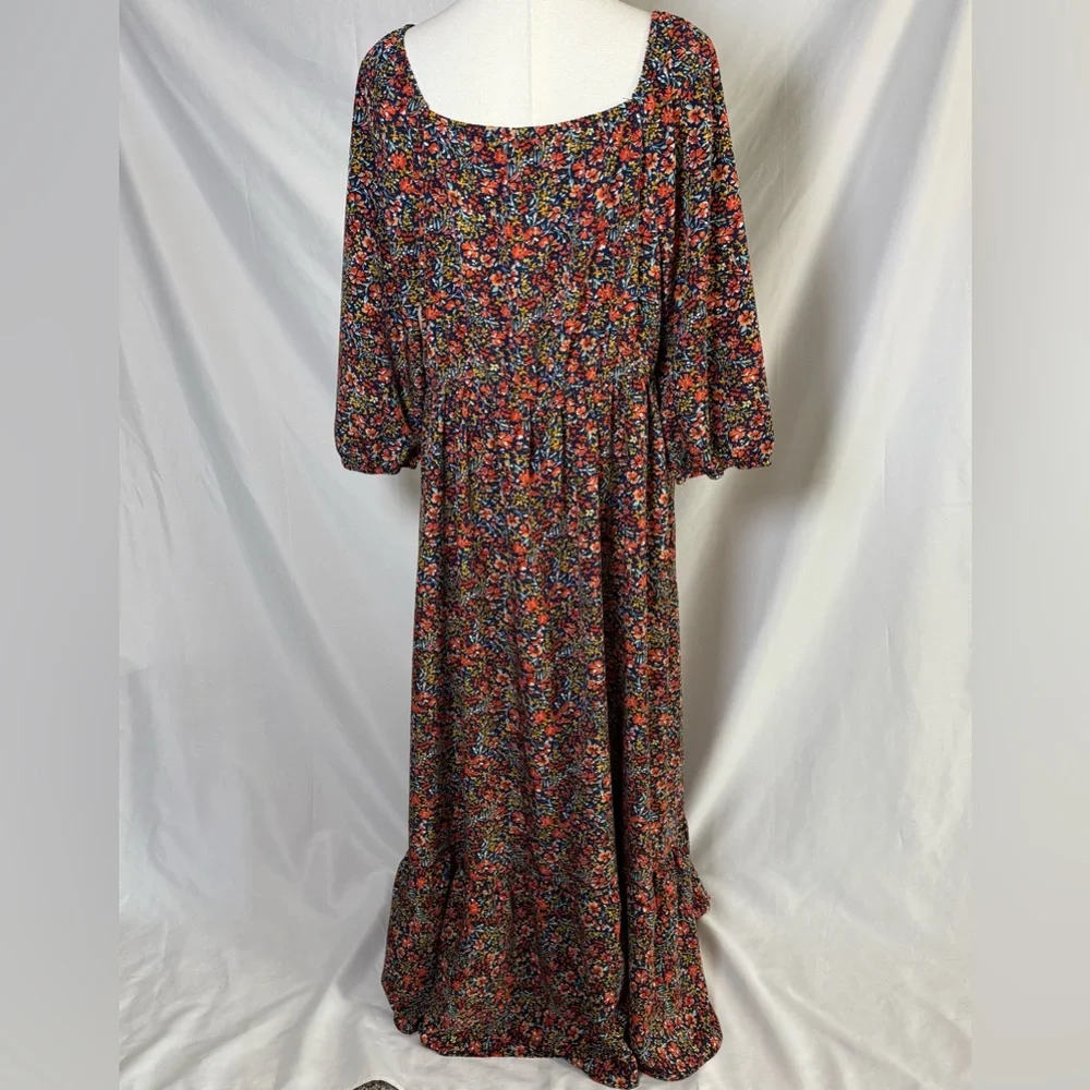 BloomChic Ditsy Floral Woven Ribbon Maxi Dress Size 12 Boho Multicolor - Picture 5 of 11